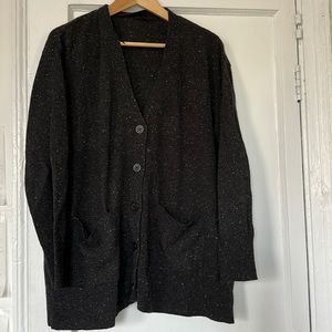 COS Charcoal Speckled Cardigan, size Small